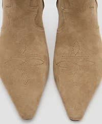Mango Women's Kitten Heel Suede Ankle Boots