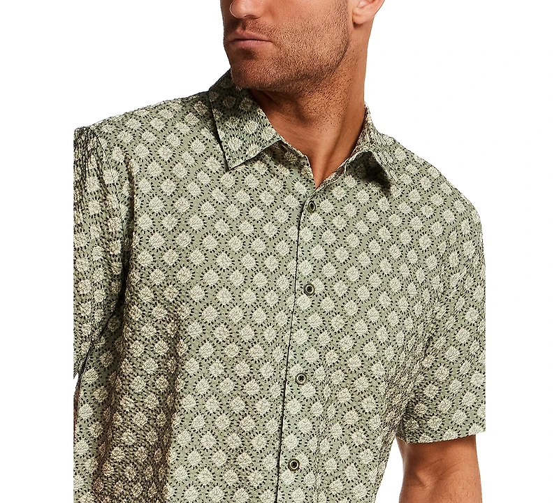 Vintage & Black Men's Printed Regular-Fit Collared Shirt