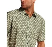 Vintage & Black Men's Printed Regular-Fit Collared Shirt