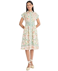 Maggy London Women's Collared Neck Midi Dress