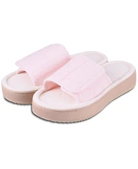 Isotoner Signature Women's Crochet Lace Adjustable Open-Toe Slide Platform Sandals