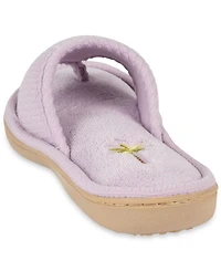 Isotoner Signature Women's Embroidered Seersucker Flip Flop Slippers