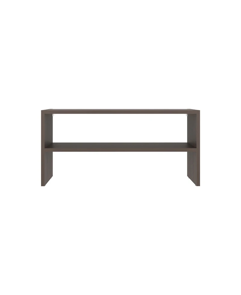 Fm Furniture Norris shoe rack in melamine with 2 shelves,Gray Walnut