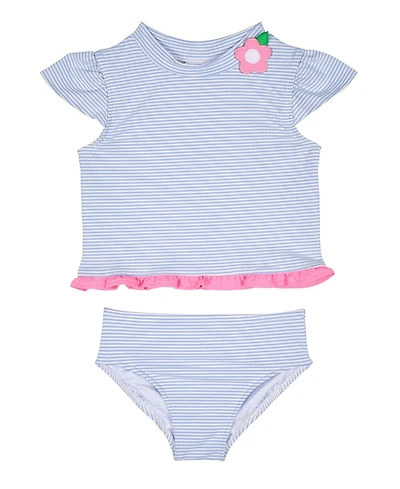 Florence Eiseman Big Girls Cap Sleeve Rash Guard Tankini With Flower