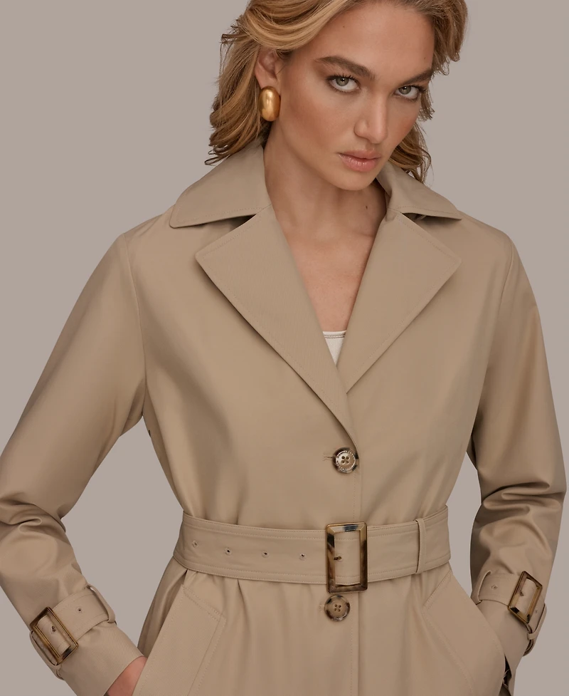 Donna Karan New York Women's Single Breasted Belted Trench Coat