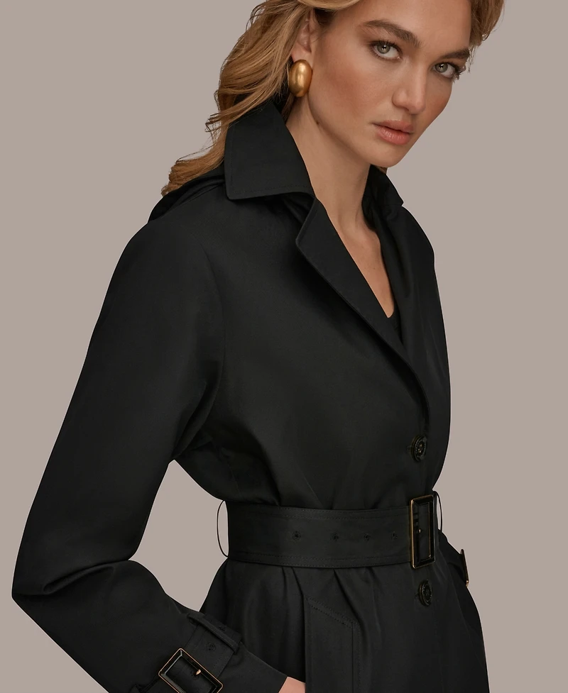 Donna Karan New York Women's Single Breasted Belted Trench Coat