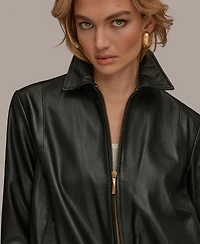 Donna Karan New York Women's Leather Bomber Jacket