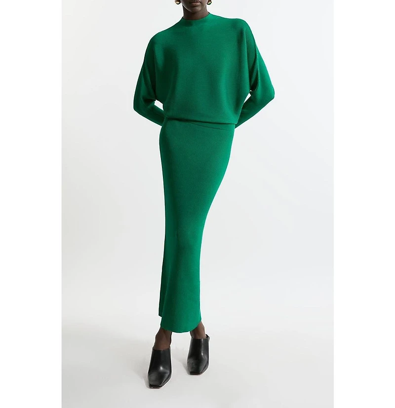 Karen Millen Women's Drape Knit Bat Wing Pencil Midi Dress