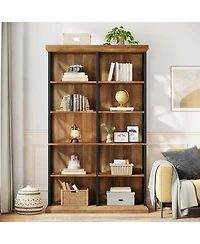 Tribesigns 75 Inch Tall Bookcase, Double Wide Bookshelves and Bookcase, 6-Tier Industrial Book Shelf 6 Shelf Display Storage Shelves