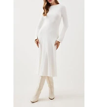 Karen Millen Women's Knit Wool Look Full Skirt Midi Dress