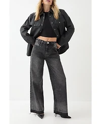 MissPap Women's Diamante Embellished Straight Leg Jeans