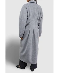 Warehouse Women's Oversized Pleat Back Detail Maxi Coat