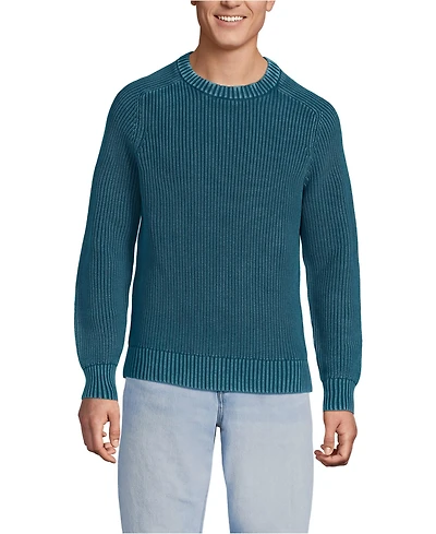 Lands' End Men's Long Sleeve Sunwashed Drifter Sweater