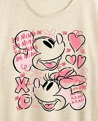 Hybrid Apparel Women's Mickey And Minnie Be Mine Xoxo Short Sleeve Graphic T-Shirt