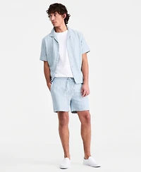 Sun + Stone Men's Aqua Geo Cotton Shorts, Macy's Exclusive