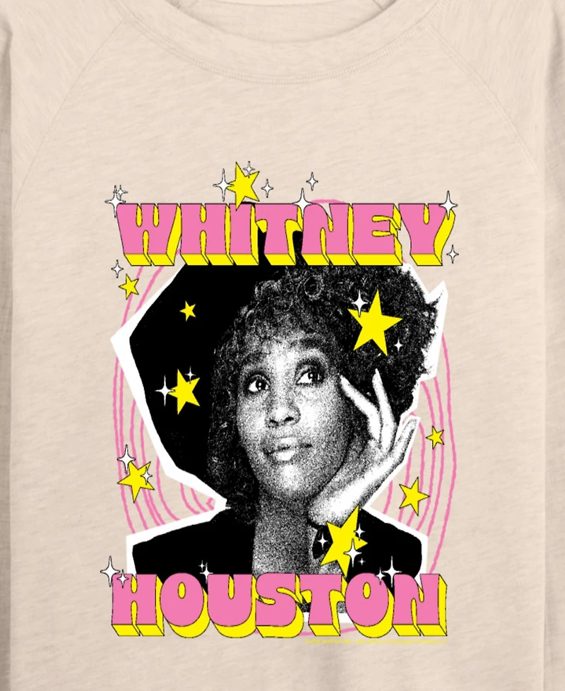 Hybrid Apparel Women's Whitney Houston Potrait French Terry Long Sleeve T-shirt