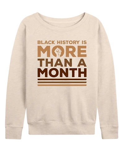 Hybrid Apparel Women's Instant Message Black History More Than Month French Terry Long Sleeve T-shirt