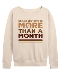 Hybrid Apparel Women's Instant Message Black History More Than Month French Terry Long Sleeve T-shirt
