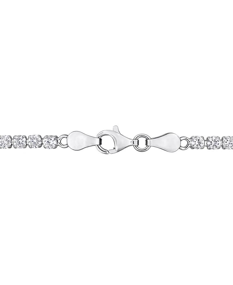 Macy's Created Pink Sapphire (6-1/8 ct. t.w.) Tennis Bracelet in 18k Rose Gold Flash Plated Sterling Silver (Also in White Sapphire)
