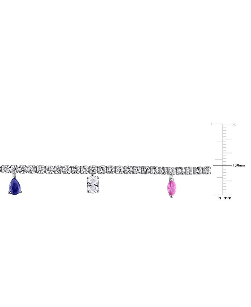 Macy's Multi Created Gemstone (9-7/8 ct. t.w.) Bracelet in Sterling Silver