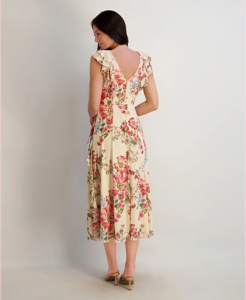 kensie Women's V-Neck Midi Dress