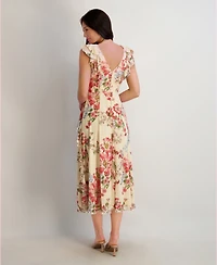 kensie Women's V-Neck Midi Dress