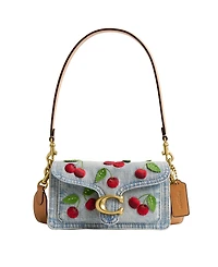 Coach Cherry Embroidered Denim Tabby Mini Shoulder Bag
