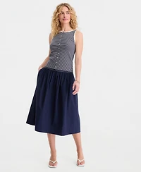 On 34th Women's Thin Stripe Rib Button-Up Tank Top, Macy's Exclusive