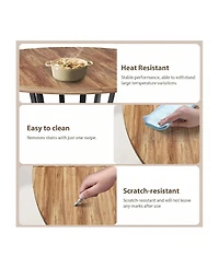 gaomon Kitchen Round Farmhouse Dining Table For 4 To 6 People Rustic Wood Kitchen Table for Dining Room