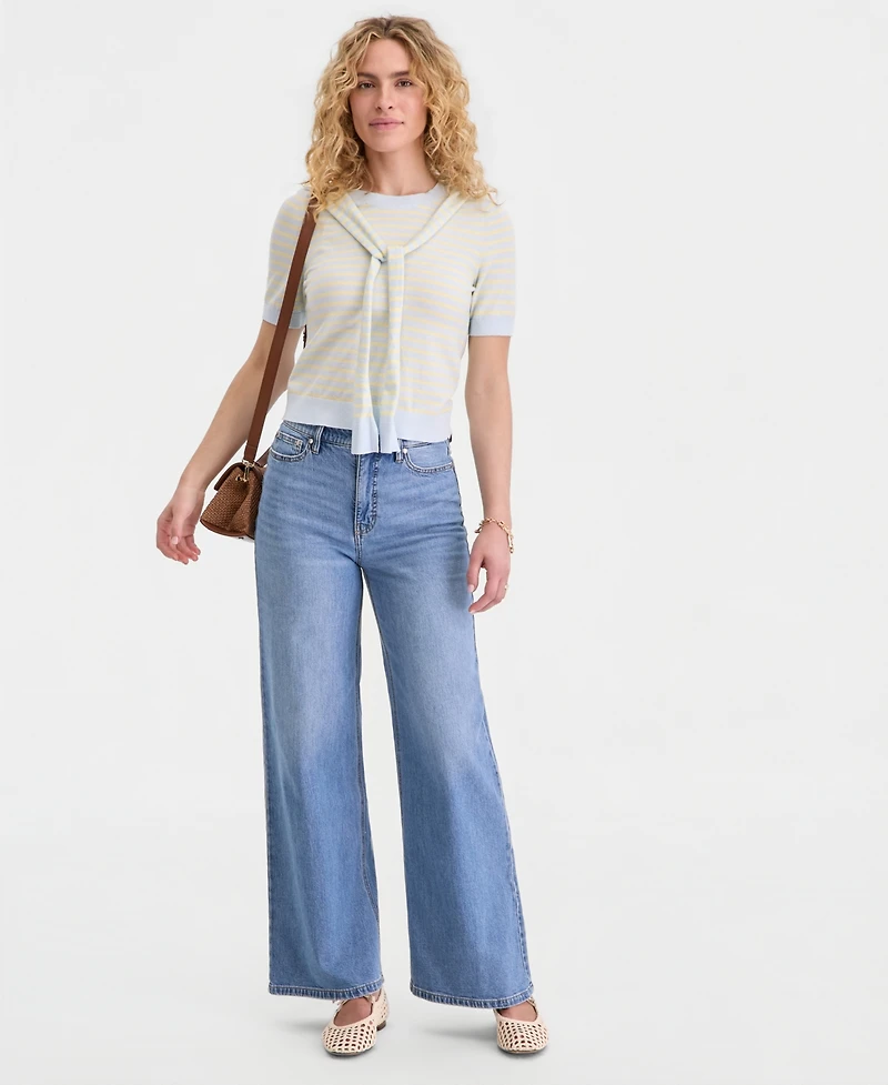 On 34th Women's Stripe Tie-Front Sweater Tee, Macy's Exclusive