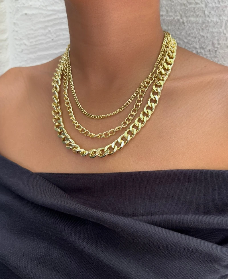 Adornia Gold Link Layered Necklace