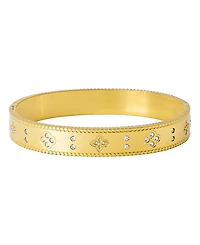 Adornia Tarnish Resistant Gold Clover Bangle Bracelet