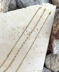 Adornia Tarnish Resistant Gold 3-Chain Bracelet Set