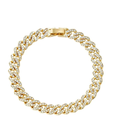 Adornia Gold Crystal 8mm Curb Chain Bracelet