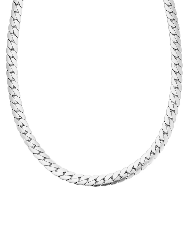 Adornia Tarnish Resistant Men's Silver Flat Curb Chain Necklace