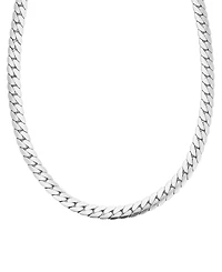 Adornia Tarnish Resistant Men's Silver Flat Curb Chain Necklace