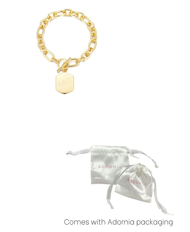 Adornia Gold Monogram Initial Chunky Toggle Bracelet