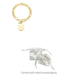 Adornia Gold Monogram Initial Chunky Toggle Bracelet