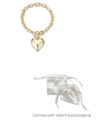 Adornia Gold Puffy Heart Link Bracelet