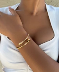 Adornia Tarnish Resistant Gold Nail Head Wrap Cuff Bracelet