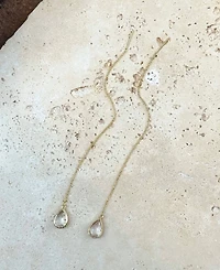 Adornia Gold Clear Crystal Threader Earrings