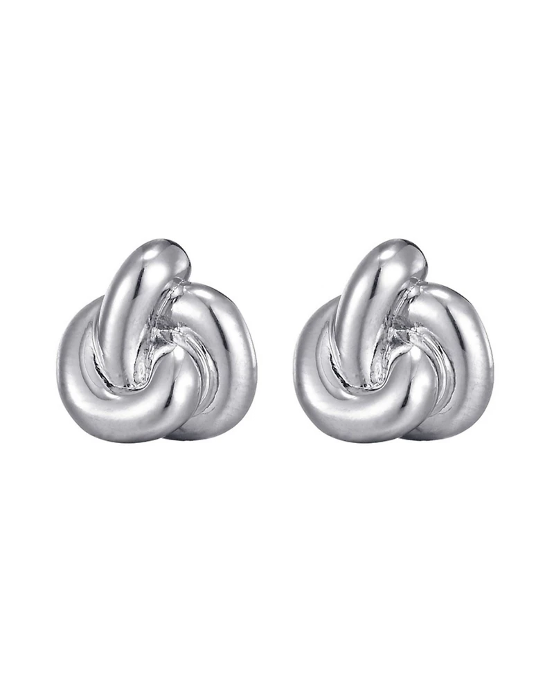 Adornia Silver Chubby Knot Stud Earrings