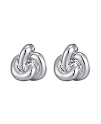 Adornia Silver Chubby Knot Stud Earrings
