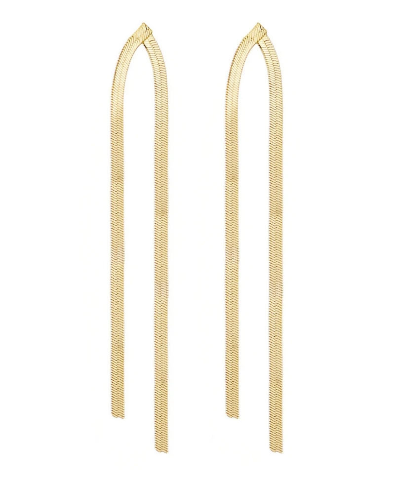 Adornia Gold Herringbone Drop Earrings