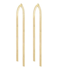 Adornia Gold Herringbone Drop Earrings