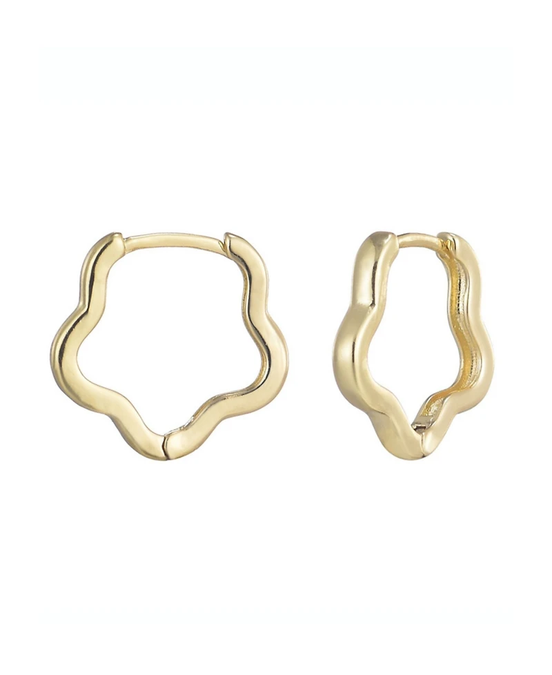 Adornia Gold Flower Shaped Hoop Earrings