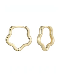 Adornia Gold Flower Shaped Hoop Earrings