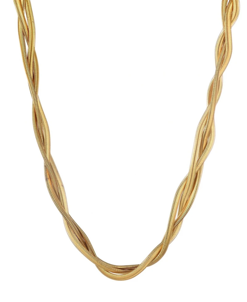 Adornia Tarnish Resistant Gold Braided Chain Necklace