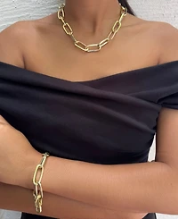 Adornia Gold Chunky Paperclip Necklace