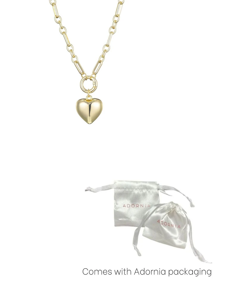 Adornia Gold Puffy Heart Link Necklace